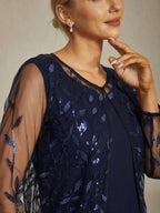 Floral Embroidered Lace Sequin Jacket