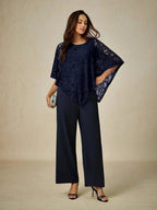 Elegant Lace Batwing Sleeve Top