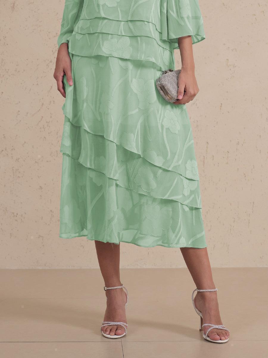 Floral Chiffon Midi Skirt