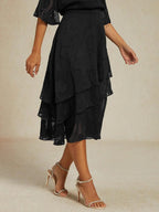 Floral Chiffon Midi Skirt
