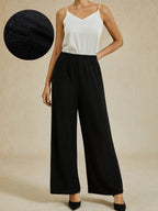 Metallic Knit Straight Leg Pants