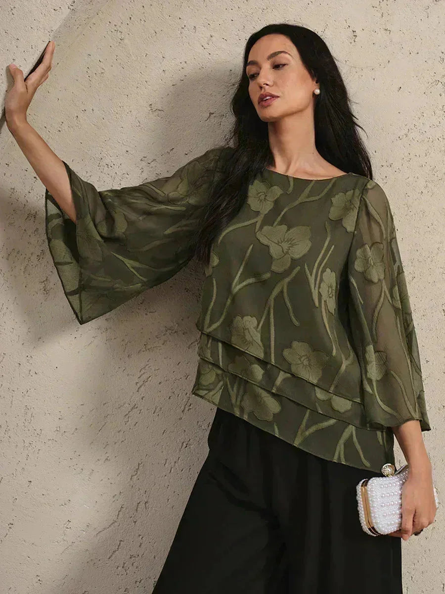 Chiffon Floral Layered Blouse