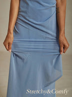 Elegant Formal Dress with Embellished Flutter Sleeves