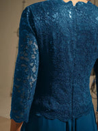 Elegant Lace and Chiffon Floor-Length Dress