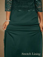 Elegant Lace and Chiffon Floor-Length Dress