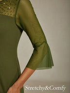 Elegant Sheath Cocktail Dress with Embellished Illusion Mesh Neckline