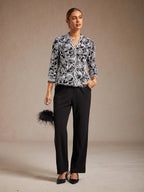 Floral Embroidered V-Neck Blouse