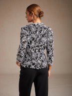 Floral Embroidered V-Neck Blouse