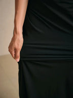 Embroidered Sequin Empire Waist Gown with Flutter Sleeves