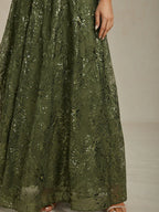 Floral Sequin Embroidered V-Neck Maxi Dress with Low Back
