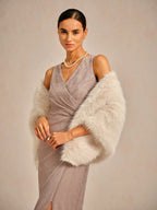 Faux Fur Shawl with Soft Touch and Fluffy Texture