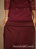 Elegant Lace and Chiffon Floor-Length Dress
