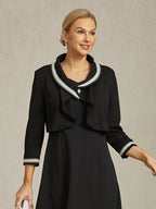 Elegant Stretch Beaded Jacket with Two-Way Styling