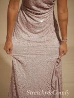 Lace Sequin Maxi Dress with Ruffle Detail