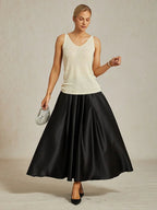 V Neck Knit Tank with Rhinestone Detailing