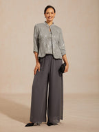 Elegant Mandarin Collar Sequin Twinset