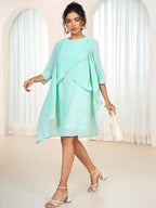 Lace Chiffon Tiered Dress