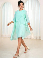Lace Chiffon Tiered Dress