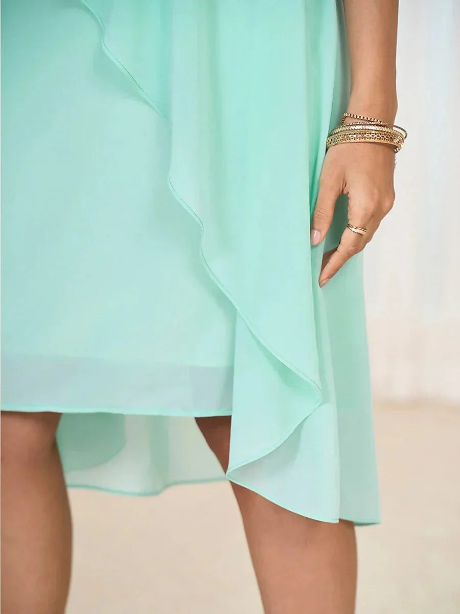 Lace Chiffon Tiered Dress