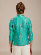 Elegant Mandarin Collar Sequin Twinset
