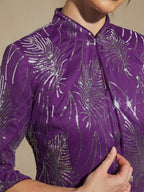 Elegant Mandarin Collar Sequin Twinset