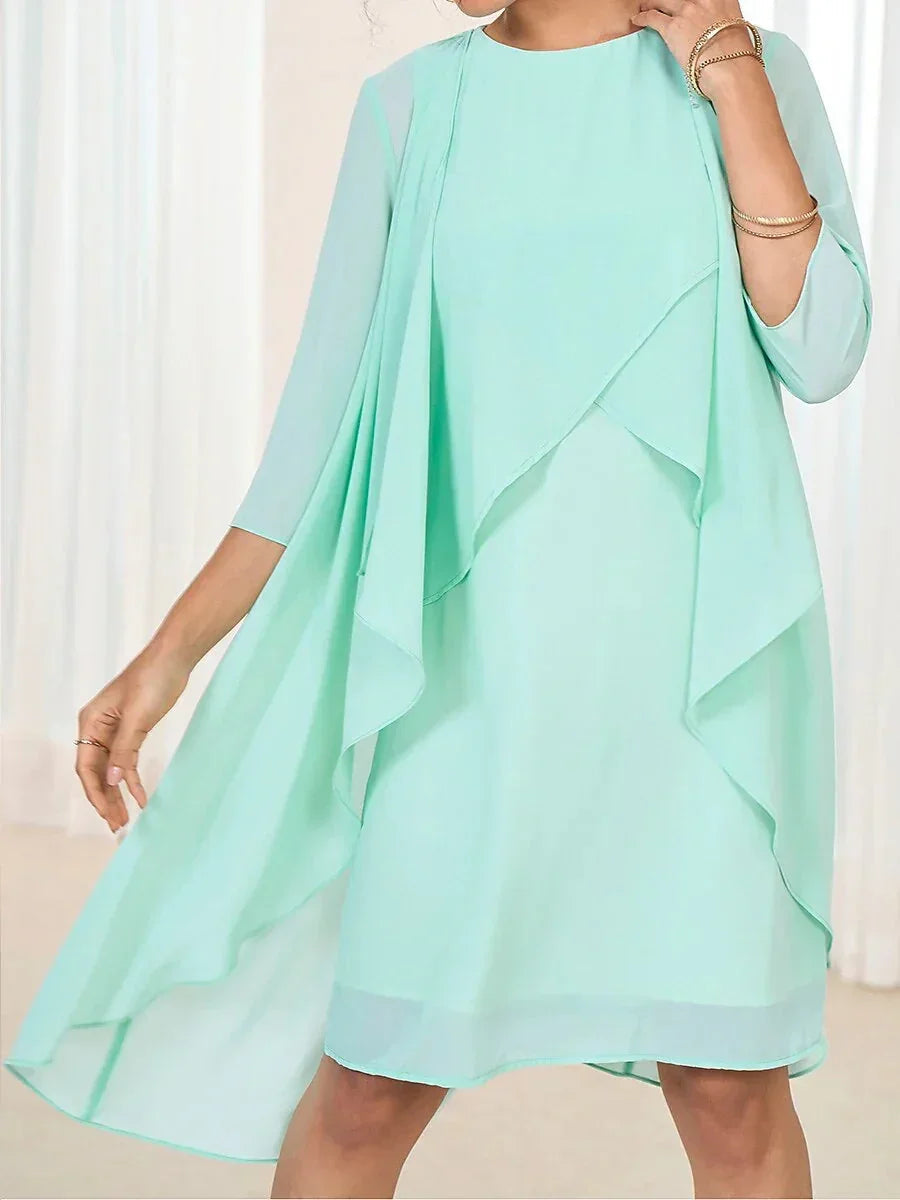 Lace Chiffon Tiered Dress